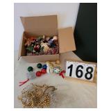 Box of Old Christmas Tree Bulbs ~ Tree Beads ~ Tre