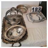 Silver Plate Tray ~ Chafing Dish Holder ~ Serving