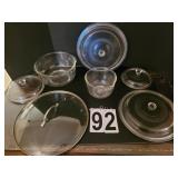 Pair of Mixing Bowls ~ Group of Glass Lids