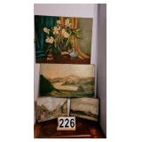 Group of Oil on Canvas ~ Picture ~ Small Mirror