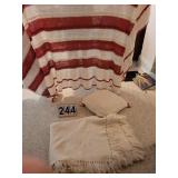 2 Crochet Blanket Bed Spread  ~ Knit Pillows