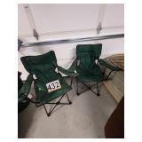 2 Green Bag Chairs ~ Collapsible Cloths Drying