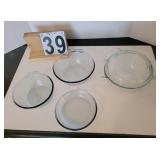 3 Blue Pyres Handle Flameware ~ Pyrex Baking Dish