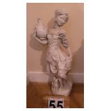 Lawn Ornament Girl w/ Water Pitcher 30" Concrete
