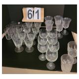 6 Juice Glasses ~ 8 Stemmed Water Glasses ~ 5 Stem