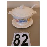 Patterned Soup Tureen Newberry w/ Ladle