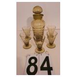 Apothecary Type Decanter and Footed Glasses