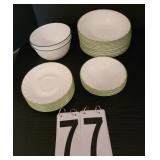 27 Pieces Corelle Chutney Green Trim Cereal Bowls