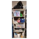 White Shelf w/ Contents Car Cleaning Items