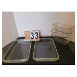 3 Pyrex Loaf Dishes (1 Chipped) ~ 2 9 X 12 Baking
