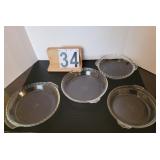 4 Pyrex Pie Dishes 8.5 or 7.5