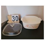 Corning Ware Peach Pattern 5 Liter w/ Lid