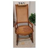 Small Wicker Sewing Rocker w/ Arms