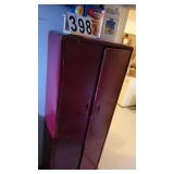 Red Metal Cabinet w/ Contents ~ Paint