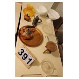 Fire King Pie Plates ~ 2 Milk Glass Compotes ~ Pyr