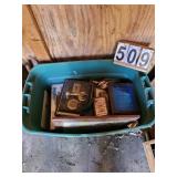 Green Tote Of Car Show Plaques & Trophies