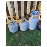 3 Propane Tanks (2 30lbs, 1 40lbs) (40lbs Almost