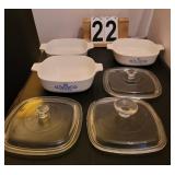 3 Pieces of P-1-B Corning Ware w/ Lids Quart Size