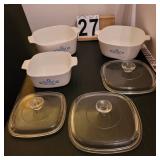 1 ~ 1.5 QT w/Lid Corning Ware ~ 3 QT w/ Chip Lid