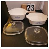 1 ~ 2.5 Qt Corning Ware w/Lid ~ 2 Qt Corning Ware