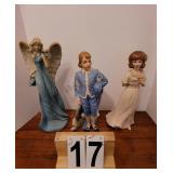 Blue Boy ~ Pink Girl ~ Angel Ceramic Figures 15"