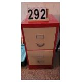 Red 2 Drawer File Cabinet