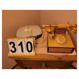 Phone Table w/ Older Push Button Phone (Top is Loo