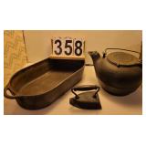 Cast Iron Tea Kettle ~ USA Cast Iron Fish Fryer ~