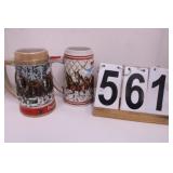 (2) 2 Budweiser Steins A Series And C Series