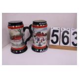 (2) Budweiser Steins 1990-1991