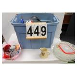 Blue Tote W/ Platters ~ Plates ~ Pans ~ Lids ~