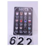 Shots Menu Metal 12" X 8"