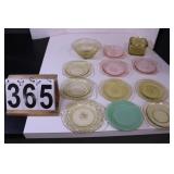 Yellow & Pink Depression Glass ~ Refrigerator-