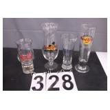 2 Hard Rock Cafe Glasses  ~ 1 Miller Light Glass