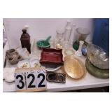 Blue Tote of Glassware w/ Vases ~ Bowls ~