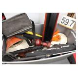 Grey Tote W/ Umbrellas ~ Tennis Rackets ~ Lamp ~