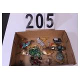 Flat of Costume Jewelry w/ Earrings