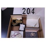 Flat of Costume Jewelry w/ Necklaces