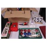 Box of Christmas Decor w/ Ornaments ~ Lights
