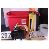 Red Tote w/ Boccei Balls ~ Bird Lamp (Works) ~
