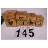 Wood Canister Set 4 Pieces