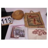 Sewing Basket - Cross Stitch - Burlap Advertising-