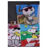 3 Snoopy Flags 41.5"T  X 28.5"W