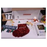 Box of Christmas Decor w/ Star Tree Topper ~