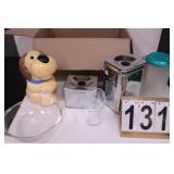 Box W/ Dog Treat Container - Tea & Flour Canister-