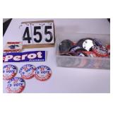 Tub Of Political Pins - Perot Bumper Sticker