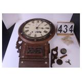 VTG Project Box Clock Has Pendulum - Key - Chime -