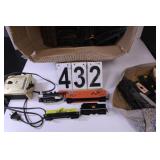Box W/ Electric Train Set Tracks - Engine -