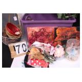 Purple Tote w/ Baskets ~ Artificial Flowers ~