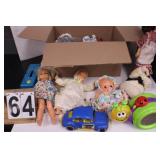 Box of Toys w/ Dolls ~ Cars ~ Dominoes ~